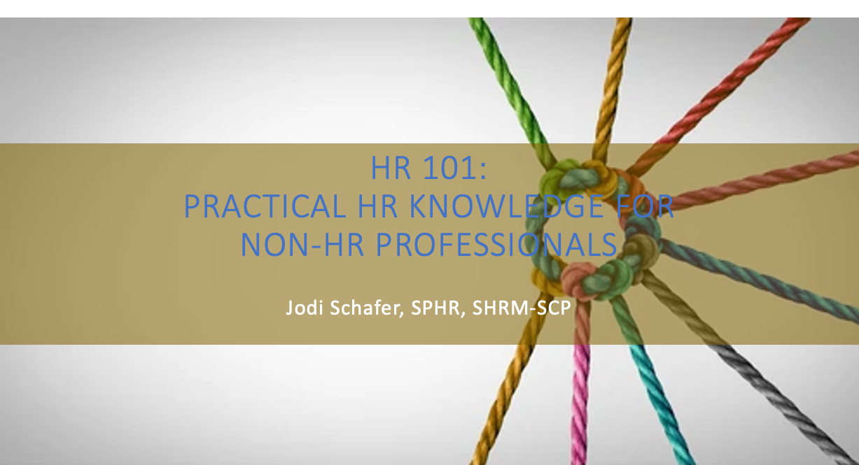 HR 101: Practical HR Knowledge For Non-HR Professionals – HR Hazmat